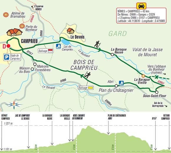 Carte Lac de Camprieu