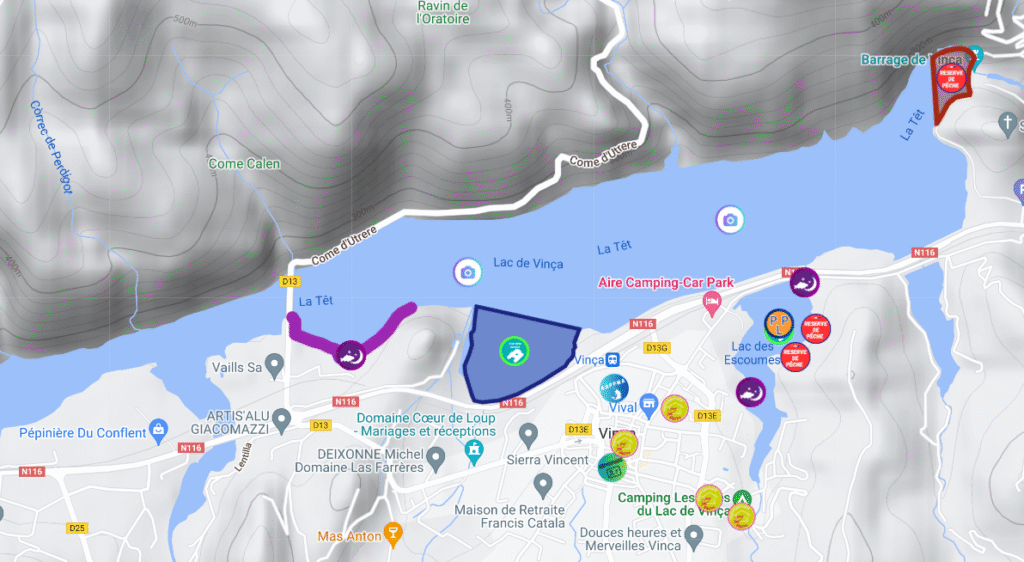 Carte Lac de Vinça