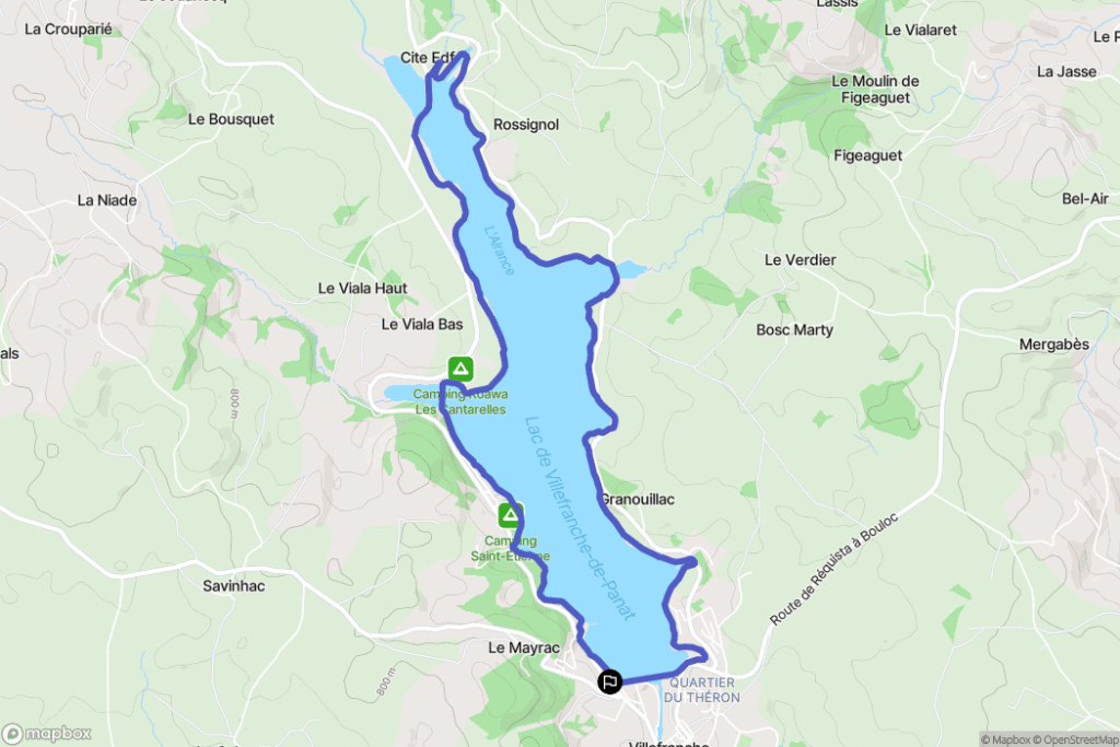 Carte du Lac de Villefranche-de-Panat