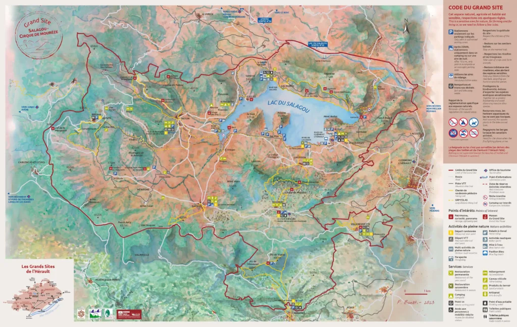 Carte lac du salagou