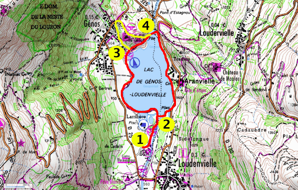 carte Lac de Génos-Loudenvielle