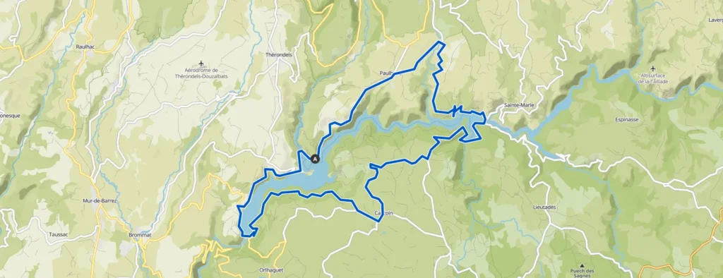 carte Lac de barrage de Sarrans