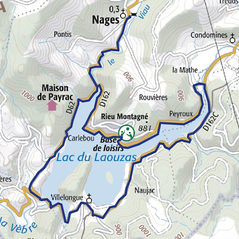 carte du Lac de Laouzas