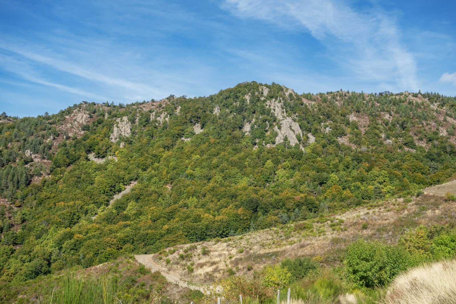 Le sommet du Mont Aigoual dominant les crêtes des Cévennes