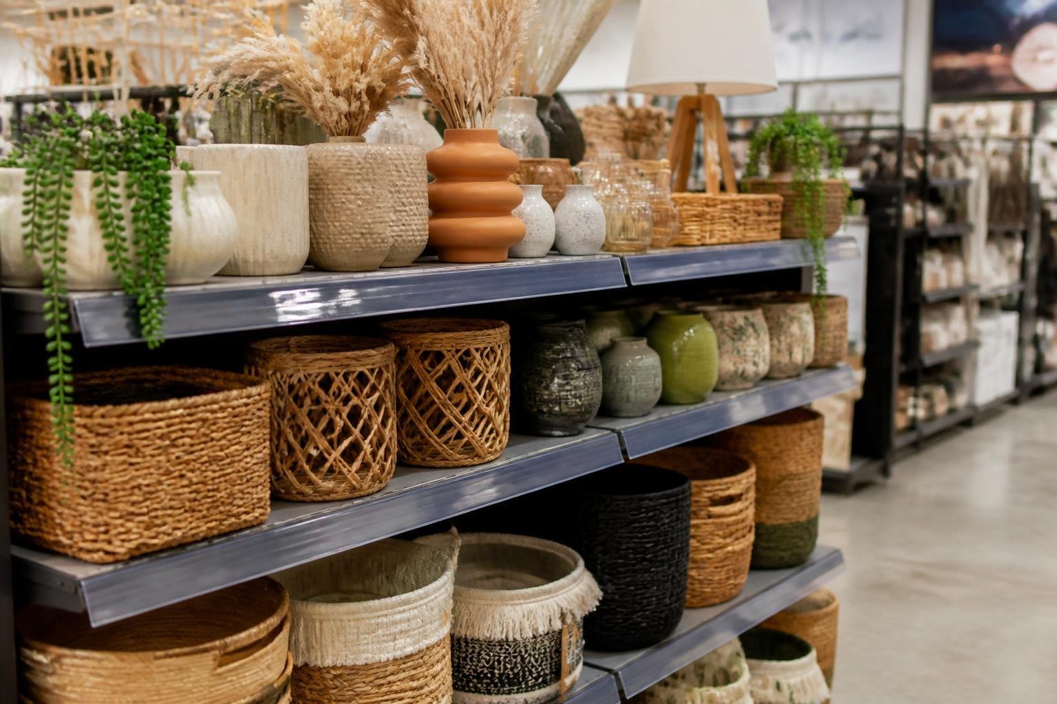 Rayon d'un magasin discount de décoration et d'articles pour la maison